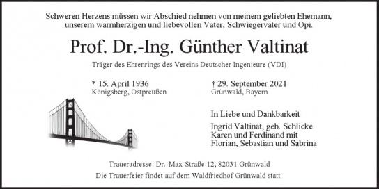 Traueranzeige von Günther  Valtinat  von Hamburger Tageszeitungen und Anzeigenblättern der FUNKE Mediengruppe