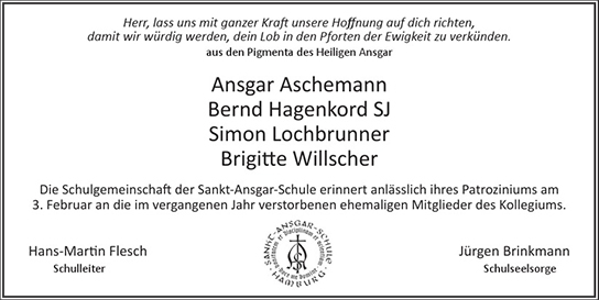 Traueranzeige von Ansgar Aschemann von Hamburger Tageszeitungen und Anzeigenblättern der FUNKE Mediengruppe