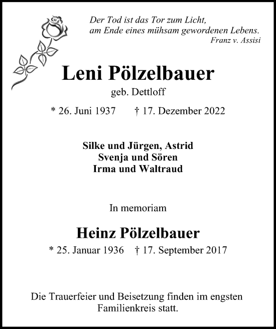 Traueranzeige von Heinz Pölzelbauer von Bergedorfer Zeitung