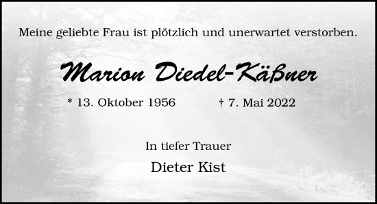 Traueranzeige von Marion Diedel-Käßner von Hamburger Abendblatt