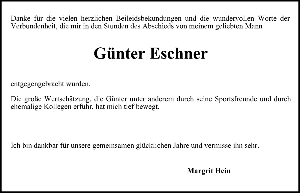  Traueranzeige für Günter Eschner vom 18.03.2023 aus Bergedorfer Zeitung