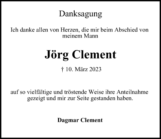 Traueranzeige von Jörg Clement von Bille Wochenblatt, Bergedorfer Zeitung