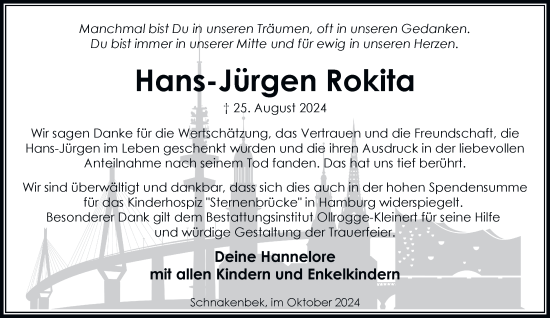 Traueranzeige von Hans-Jürgen Rokita von Hamburger Abendblatt