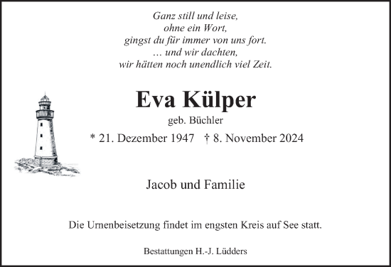 Traueranzeige von Eva Külper 