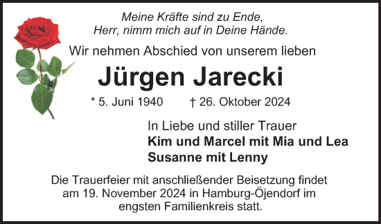 Traueranzeige von Jürgen Jarecki 