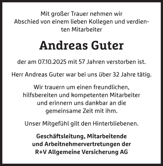 Traueranzeige von Andreas Guter von Hamburger Abendblatt, Bergedorfer Zeitung