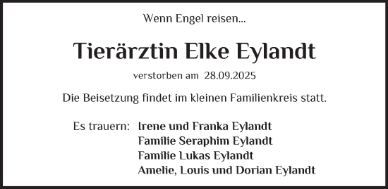 Traueranzeige von Elke Eylandt 
