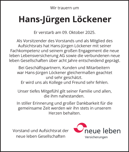 Traueranzeige von Hans-Jürgen Löckener von Hamburger Abendblatt