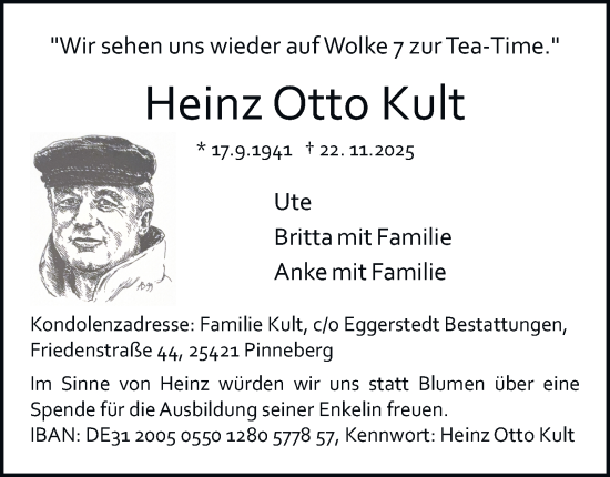 Traueranzeige von Heinz Otto Kult von Hamburger Abendblatt