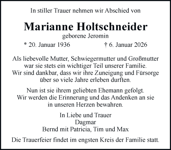 Traueranzeige von Marianne Holtschneider von Hamburger Abendblatt